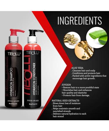 TIBOLLI Hydrating Repairing Shampoo & Conditioner Set - Deep Conditioner for Damaged Hair - Natural Ingredients Gift Set (10.1 Fl Oz + Hair Oil 30ml - Buy Online on GoSupps.com