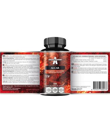 Apollo's Hegemony Acetyl L-Carnitine HCL 550 mg - Vegan 150 Capsules High Strength Amino Acid Supplement for Cognitive Function & Energy - 5 Months Supply - Buy Online on GoSupps.com