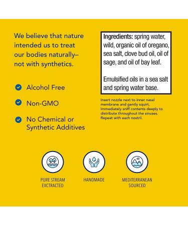 North American Herb & Spice SinuOrega Nasal Spray - All-Natural Oregano Oil & Sage - 2 fl. oz. for Healthy Sinus Support, Non-GMO & Alcohol-Free - Buy Online on GoSupps.com