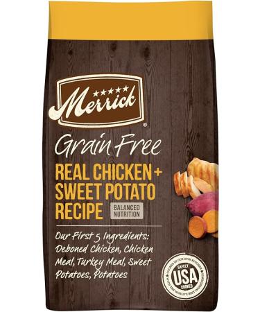 Merrick Grain Free Dry Dog Food Real Chicken & Sweet Potato Recipe - 10 lb Bag - Buy Online on GoSupps.com
