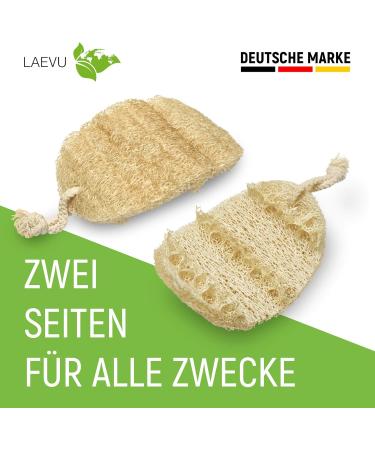 Laevu Luffa Sponge 6 Pack | Sustainable Washable & Reusable Vegan Sponges | Natural Loofah for Body Care - Buy Online on GoSupps.com
