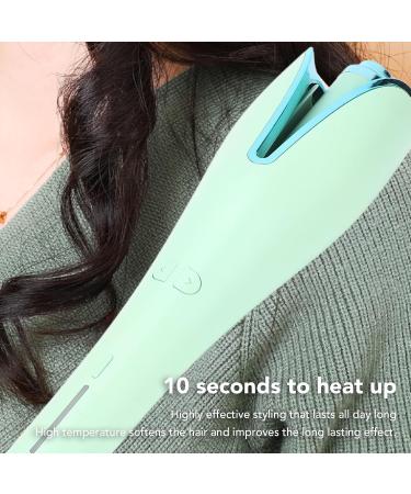 Auto Hair Curler Iron Negative Automatic Curling Iron with Long Barrel for Waves and Curls Anti Scald Anti Tangle Rotating Curling Wand for Hair Styling Green - Buy Online on GoSupps.com