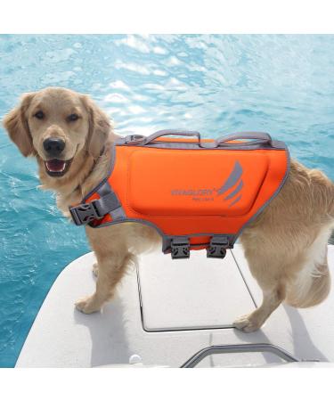 Vivaglory Light Lifeguard for Dogs | Skin-Friendly Neoprene Dog Swimming Vest for Large Dogs | D-Ring & Quick Lock | Orange L (64-71cm) - International Shipping Available - Buy Online on GoSupps.com