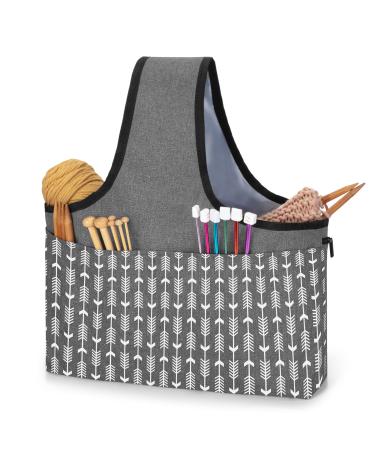  YARWO Knitting Yarn Bag, Crochet Tote with Pocket for