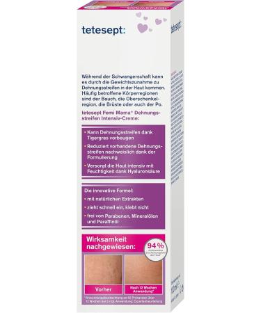 tetesept Femi Mama Stretch Marks Intensive Cream - Reduce & Prevent Stretch Marks - 100 ml - International Shipping Available - Buy Online on GoSupps.com