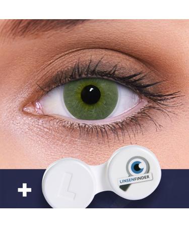 Buy Lenzotica Colored Contact Lenses Platinum Green -3.00 | Soft Opaque Green Eyes | 3-Month Supply + Case - Buy Online on GoSupps.com