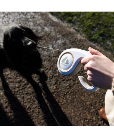 PETROPOLIS Retractable Dog Lead Strong Nylon Leash 5m Extendable Length Ergonomic Handle and Feel Durable Construction Tangle Free Premium Leash Up To 50KG dog weight Gold - Buy Online on GoSupps.com