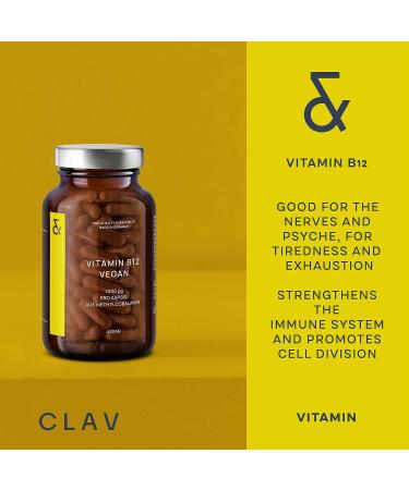 CLAV Methylcobalamin B12 1000 mcg - 120 Capsules | Supports Memory & Cognitive Health | Vegan Supplement Made in Germany - Buy Online on GoSupps.com