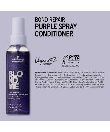 Schwarzkopf Professional BLONDME Bond Repair Purple Spray Conditioner Sans Rin age Neutraliser Sous Tons Jaunes Cheveux Color s claircis D color s D m lant Et Nourissant 150 ml - Buy Online on GoSupps.com