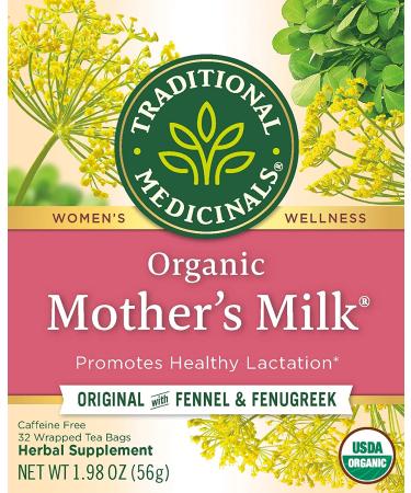 Traditional Medicinals Organic Mother's Milk Women's Tea - Promotes Healthy Lactation - 16 Tea Bags x 6 Packs - Buy Online on GoSupps.com