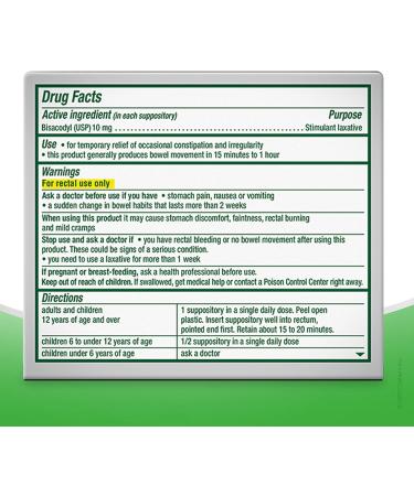 Dulcolax Stimulant Laxative Suppositories 16ct - Fast Relief Bisacodyl 10mg | International Shipping - Buy Online on GoSupps.com