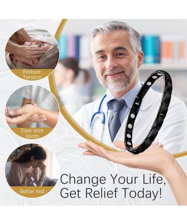 Buy Jeracol Titanstahl Magnetic Bracelet for Women - 3500 Gauss Adjustable Magnetic Wristband with Distance Tools Stylish Black Jewelry - Buy Online on GoSupps.com