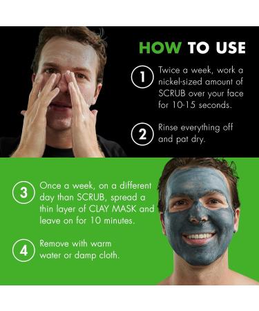 Tiege Hanley Men's Detoxifying Clay Mask & Exfoliating Scrub Set - Deep Pore Cleansing Facial & Body Care for Men - Buy Online on GoSupps.com