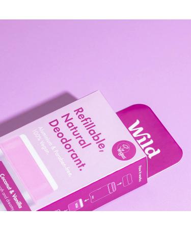 Wild - Natural Refillable Deodorant - Vegan & Eco-Friendly - Aluminium Free - Long Lasting Protection - 100% Natural Ingredients - Starter Kit - Purple Case Coconut & Vanilla Refill - 40g Coconut & Vanilla 40 g (Pack of 1) - Buy Online on GoSupps.com