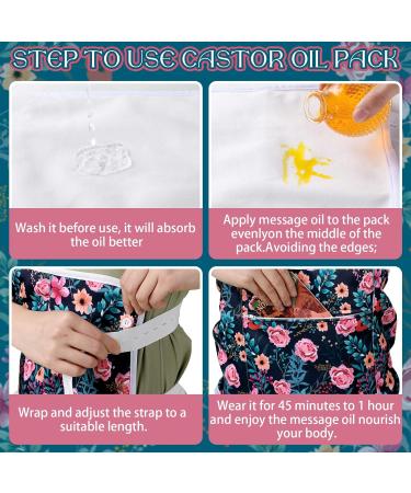 Buy Timgle 4 Pcs Castor Oil Pack Kit - Adjustable Flannel Wraps for Neck Breast Waist & More | Reusable Anti Oil Leak | Perfect for Liver & Knee Relief - Floral Style - Buy Online on GoSupps.com