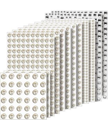Teenitor 2582Pcs Hair Pearls Stick On Jewels for Hair, Face & Crafts - 3/4/5/6/8mm Gems - Buy Online on GoSupps.com
