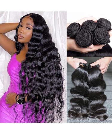 10A Brazilian Virgin Human Hair 4 Bundles Body Wave - 20 18 16 14 Inches - Natural Color - Aelinsi 14-16-18-20 - Buy Online on GoSupps.com