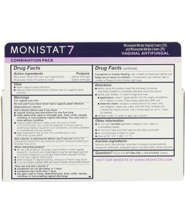 Monistat 7-Day Yeast Infection Treatment Cream | 1.59 oz Pack with Disposable Applicators - Buy Online on GoSupps.com