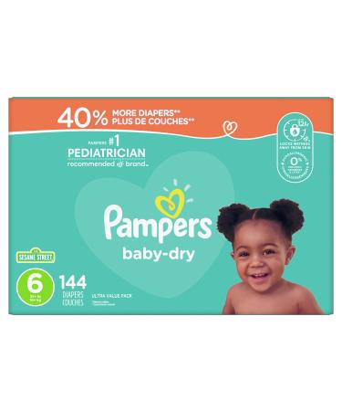 Diapers Size 6 - Pampers Baby Dry Disposable Baby Diapers 144 Count Ultra Value Pack Size 6 (144 Count) Ultra Value Pack Baby Diapers