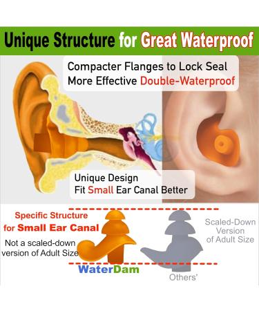 Waterdam Swimming Earplugs - Waterproof Ultra-Comfortable Prevent Swimmer's Ear | Size 2 & 3 for Men (Green) & Women/Teenagers (Blue) - Buy Online on GoSupps.com