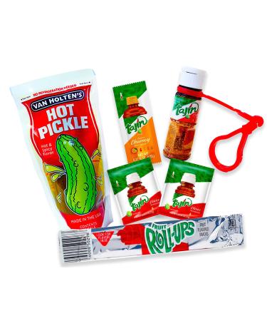 Tik Tok Chamoy Sour Pickle Kit - with Van Holten Pickle Fruit Roll-ups Tajin and Chamoy Sauce (Pack of 6) - Buy Online on GoSupps.com