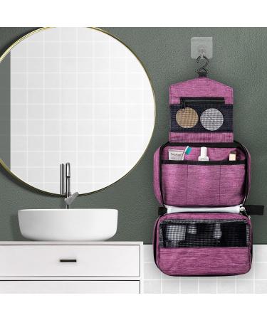 Cooja Wash Bag Hanging Toiletry Bag for Women - Makeup Travel Washbag with Hook & Handle + 2 Drawstring Bags - Violet - Buy Online on GoSupps.com