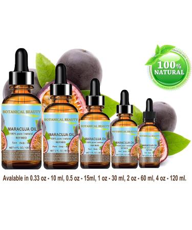Botanical Beauty MARACUJA OIL 100% Pure Natural Cold Pressed Undiluted for Face Skin Hair Body Lip Nails 1 Fl Oz - 30 ml Rich in Vitamin C - Buy Online on GoSupps.com