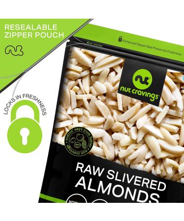 Raw Unsalted Slivered Almonds (16oz) - Fresh & Superior Quality | All Natural, Vegan, Kosher - Perfect for Keto Diet - Nutritious Snack Option - Buy Online on GoSupps.com