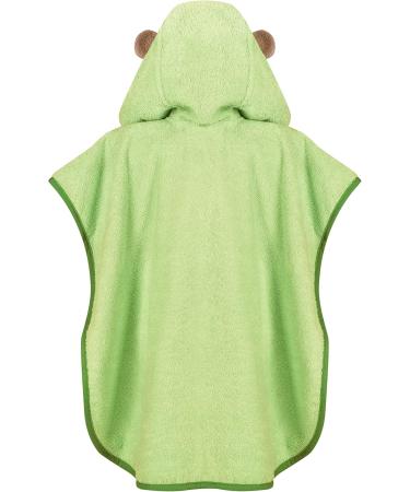 Laynenburg Premium Kids Bathing Poncho - 100% Cotton Hooded Towel for Girls (Ages 3-5) - Oeko-Tex Certified - Green Monkey Design - Buy Online on GoSupps.com