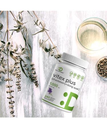Vitex Supplement for Women - Vitex Chasteberry Supplement 1000mg Plus Dong Quai Capsules 200 Counts - Supports Hormone Balance for Women Fertility PMS Symptoms & Menopause - Buy Online on GoSupps.com