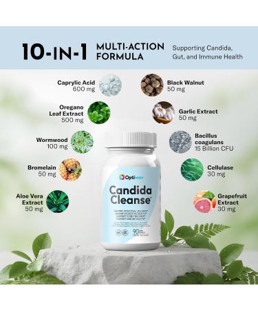 Candida Cleanse Detox Supplement - Natural Yeast Overgrowth Candi Balance Oral Support for Women Men - Caprylic Acid Probiotics Oregano Complex Capsules for Intestinal Flora Immune Gut Health 90 Count (Pack of 1) - Buy Online on GoSupps.com