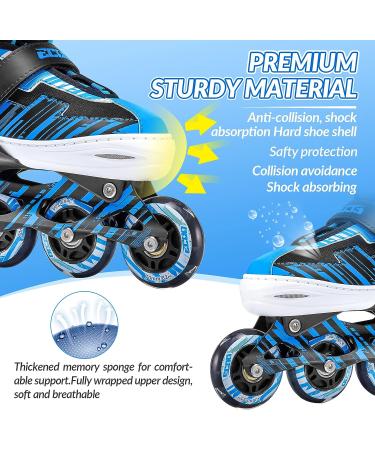 ECOO Adjustable Inline Skates with Light-up Wheels for Kids (Ages 4-12) - Blue - Large-Youth (3-6 US) | Beginner Roller Blades for Boys and Girls - Indoor and Outdoor Use - Buy Online on GoSupps.com