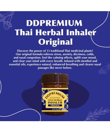 DDPremium Bundle 2 Pack Thai Herbal Inhaler with Menthol & Essential Oil - Yadom Original Refreshing Formula - Buy Online on GoSupps.com
