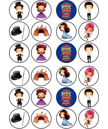 24 The Greatest Showman Theme Wafer Cupcake Toppers Showman Party Edible Cupcake Toppers - Stand Up Wafer Cake Decorations - Buy Online on GoSupps.com