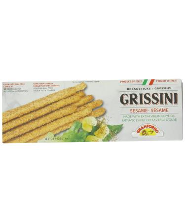 Granforno Grissini Breadsticks, Sesame, 4.4-Ounce Boxes (Pack of 12) Sesame 4.4 Ounce (Pack of 12)