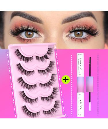 Wiwoseo Lash Extension Kit - Fluffy 18MM Mink Eyelashes & Bond | 5 Pairs D Curly Faux Mink Lashes - Buy Online on GoSupps.com