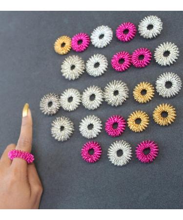 Jet Spiky Sensory Finger Rings - Acupressure Rings for Stress Relief | 10 Pack for Men Women & Kids - Buy Online on GoSupps.com