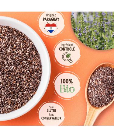 Plan te au Naturel Organic Chia Seeds 2 kg - 2 sachets of 1 kg - Buy Online on GoSupps.com