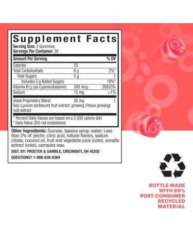 Voost Vitamin B12 Gummies - 500mcg Energy Support Supplement, Pomegranate Citrus Flavor, 90ct - Buy Online on GoSupps.com