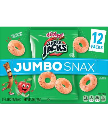 Kellogg's Apple Jacks Jumbo Snax Cereal Snacks - 5.4oz Box (12 Pouches) for Kids Gaming & Lunch Boxes - Buy Online on GoSupps.com