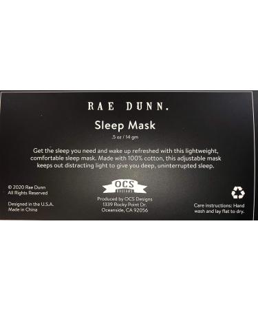 Rae Dunn Sleep Mask & Blindfold - Soft Eye Mask with Adjustable Strap | Deep Rest Eye Cover for Travel Black 'Do Not Disturb - Buy Online on GoSupps.com