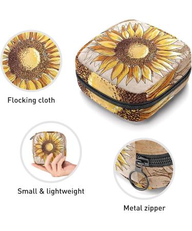 Anna Cowper Painted Sunflower Sanitary Napkin Storage Bag - Floral Period Pouch for Women and Teens - Buy Online on GoSupps.com