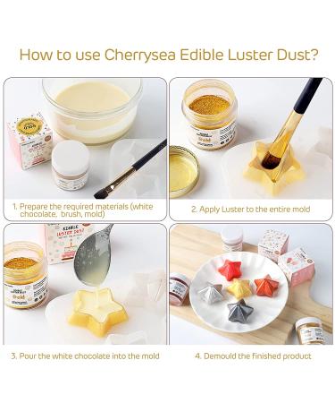 Red Edible Luster Dust 10g - Food Grade Tasteless Dessert Dust for Baking - Cherrysea Food Coloring Powder for Cupcakes, Cake Pops, Fondant, Chocolate, Candy - Buy Online on GoSupps.com