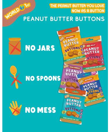 SUPERFOODIO Peanut Butter Buttons | Variety Mix | Vegan & Low Carb Snacks| All-Natural | Protein | No Refined Sugar (20g x6 Packs) Variety Pack of 6 - Buy Online on GoSupps.com