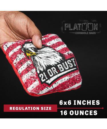 Play Platoon Tournament Series Cornhole Bags - Set of 8 - Red/Blue Eagle Design - Pro Style Dual Sided Slick and Sticky Bags - Buy Online on GoSupps.com