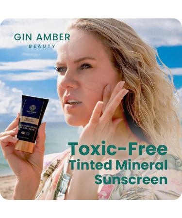 Buy Gin Amber Beauty Mineral Tinted SPF 25 - Toxic Free Sunscreen & BB Cream for Sensitive Skin | Revolutionary Zinc Oxide Formula - Buy Online on GoSupps.com