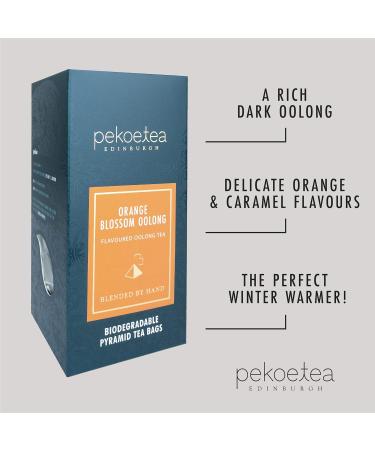 PekoeTea Edinburgh Orange Blossom Oolong Tea - Taiwanese Luxury Blend - 15 Tea Bags - Buy Online on GoSupps.com