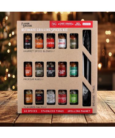 millhouse spice co - Ultimate Grilling Gift for Men - BBQ Accessories - Gourmet Spice Blends & Seasonings - Tongs, BBQ Magnet Meat Rubs - Unique Gift for Guys - Cooking Chefs - Ultimate 15 Spice Grilling Gift Set - Buy Online on GoSupps.com