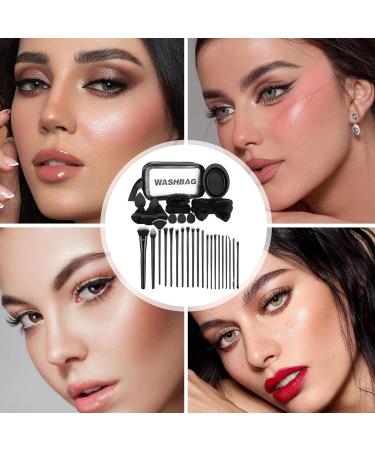 Face Makeup Tool Set Cosmetic Applicators Kit - Set With Organizer Bag With Hair Tie And Powder Puff Soft Brushes Multi-functional Set For Beginners - Buy Online on GoSupps.com