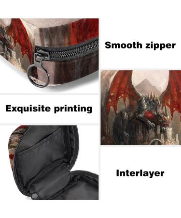 Menstrual Pad Bag with Zipper | Dragon Castle Tampon Pouch for Women & Girls | Stylish Ladies Napkin Collection Bag - Buy Online on GoSupps.com